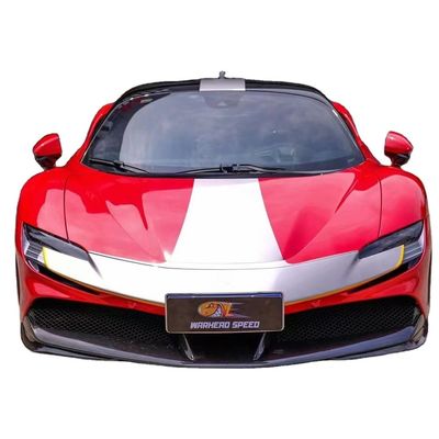 Đối với Ferrari SF90 Bộ cơ thể sợi carbon khô SF90 OEM Style Carbon Fiber Lưỡi trước Diffuser Spoiler Side Skirt