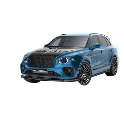 Auto Blue Bentley Bentayga Body Kit Widebody Carbon Fiber Mặt trước môi Diffuser Wing Hood