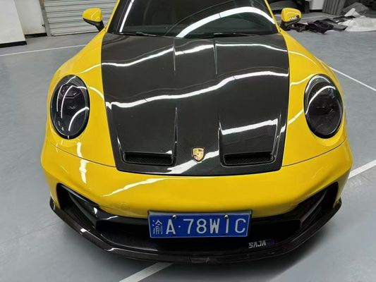 Porsche 992 Cơ thể sợi cacbon Kit 992 GT3 phong cách phía trước và phía sau bơm bên váy spoiler mui
