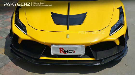 Paktechz Style Carbon Fiber Kit cho Ferrari F8 Carbon Fiber Body Kit Mặt trước Xẻm phía sau Diffuser Spoiler