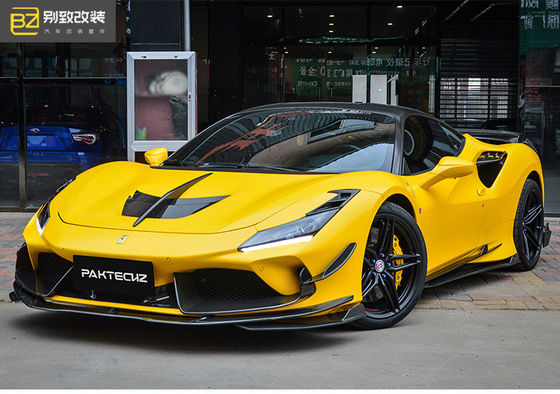 Paktechz Style Carbon Fiber Kit cho Ferrari F8 Carbon Fiber Body Kit Mặt trước Xẻm phía sau Diffuser Spoiler
