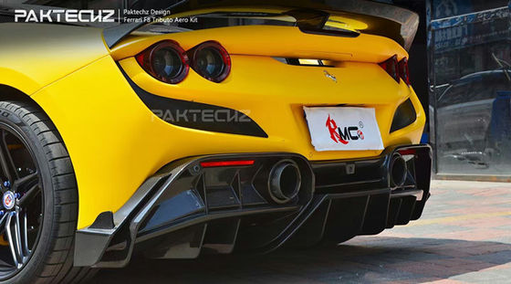Paktechz Style Carbon Fiber Kit cho Ferrari F8 Carbon Fiber Body Kit Mặt trước Xẻm phía sau Diffuser Spoiler