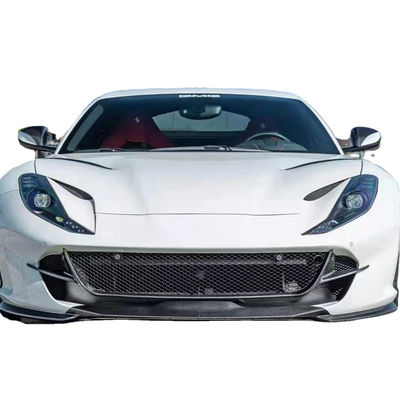 Sợi carbon khô cho Ferrari 812 Carbon Fiber Body Kit 812 nâng cấp Nivic Style Front Lip Diffuser Spoiler Hood