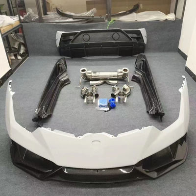 White EVO Style Carbon Fiber Body Kit thay thế bộ đệm trước và sau Evo Widebody Kit