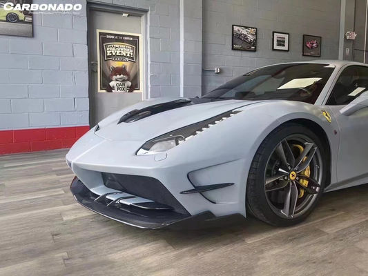 Đối với Ferrari 488 Carbon Fiber Body Kit 488 nâng cấp kiểu Misha phía trước và phía sau Bumper Spoiler Hood Carbon Fiber Body Kit
