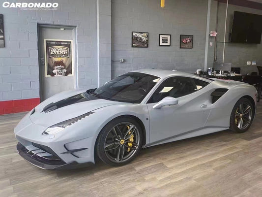 Đối với Ferrari 488 Carbon Fiber Body Kit 488 nâng cấp kiểu Misha phía trước và phía sau Bumper Spoiler Hood Carbon Fiber Body Kit