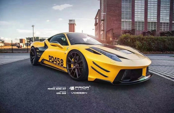 Đối với Ferrari 458 Carbon Fiber Body Kit 458 nâng cấp PD Style Mặt trước và phía sau Bumper Spoiler Hood Body Kit