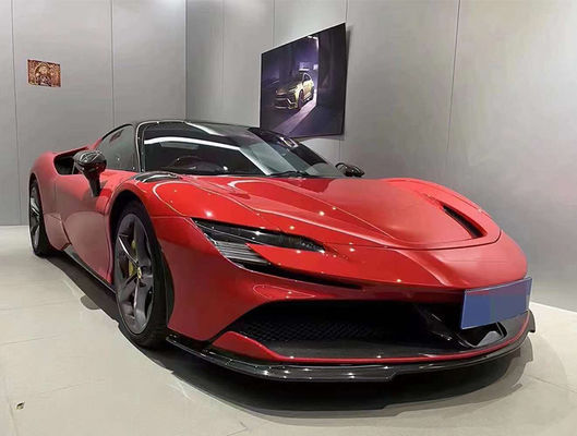 Đối với Ferrari SF90 Bộ cơ thể sợi cacbon khô SF90 RH Style Bộ cơ thể sợi cacbon phía trước môi Diffuser Spoiler Side Skirt