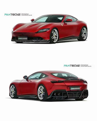 Sợi carbon khô cho Ferrari ROMA Carbon Fiber Body KitROMA Carbon Fiber Front Lip Diffuser Spoiler Hood Grill Body Kit