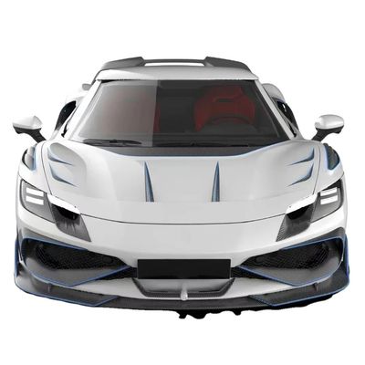 296GTB Ferrari Kit Car Body 2021 Dry Carbon Fiber Lưỡi trước xe hơi Lưỡi trước Bump Diffuser