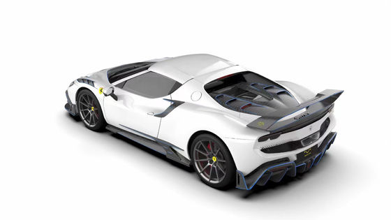 296GTB Ferrari Kit Car Body 2021 Dry Carbon Fiber Lưỡi trước xe hơi Lưỡi trước Bump Diffuser