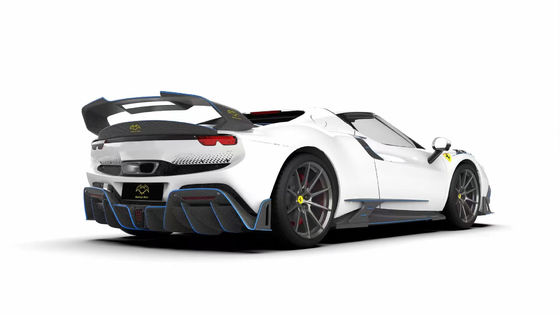 296GTB Ferrari Kit Car Body 2021 Dry Carbon Fiber Lưỡi trước xe hơi Lưỡi trước Bump Diffuser