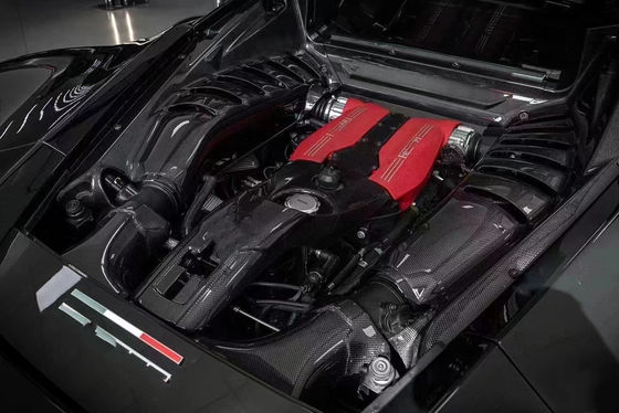 488 Ferrari Body Kit Khô Carbon Fiber Engine Shield OEM Carbon Fiber Oil Cap