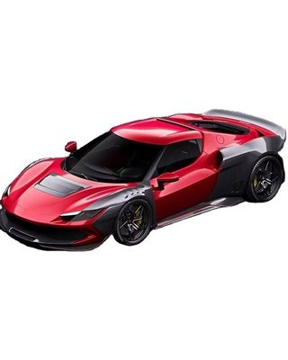 Đỏ Ferrari 296 Chiếc xe ô tô ZE Style Diffuser Carbon Fiber Front Lip Spoiler