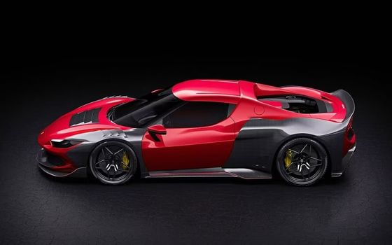 Đỏ Ferrari 296 Chiếc xe ô tô ZE Style Diffuser Carbon Fiber Front Lip Spoiler