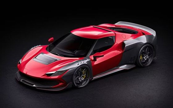 Đỏ Ferrari 296 Chiếc xe ô tô ZE Style Diffuser Carbon Fiber Front Lip Spoiler