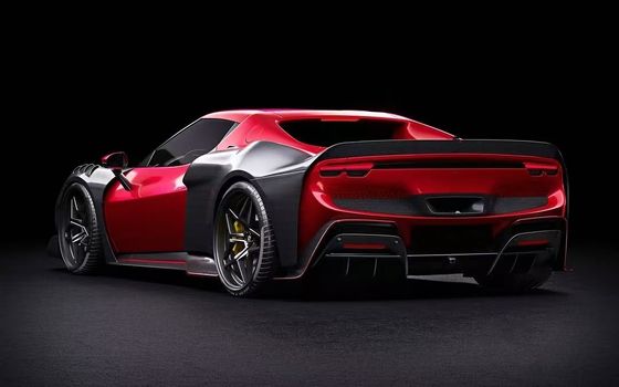 Đỏ Ferrari 296 Chiếc xe ô tô ZE Style Diffuser Carbon Fiber Front Lip Spoiler