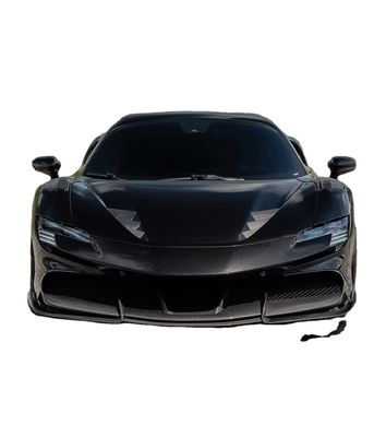 SF90 Ferrari Carbon Fiber Body Kit 1016 phong cách Lưỡi trước Không khí nhúng Đen Spoiler Fender