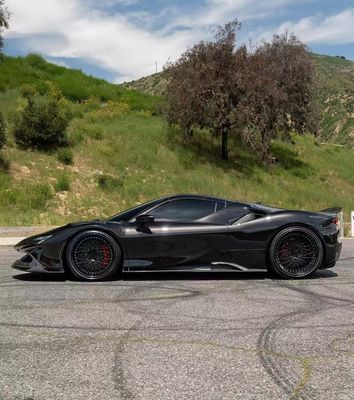 SF90 Ferrari Carbon Fiber Body Kit 1016 phong cách Lưỡi trước Không khí nhúng Đen Spoiler Fender
