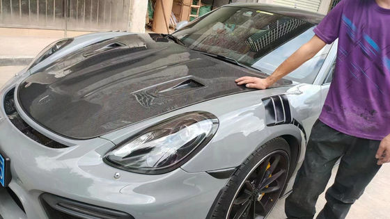 Các sản phẩm sợi cacbon cho Porsche 981 Boxster Carbon Fiber Hood 981 Carbon Fiber Engine Hatch Cover 2013-2015