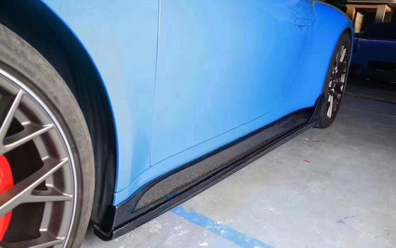 Đối với Porsche 911 992 Carbon Fiber Body Kit 911 992 Upgraded TechArt Style Mặt trước xẻo Diffuser Spoiler Side Skirt