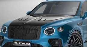 Auto Blue Bentley Bentayga Body Kit Widebody Carbon Fiber Mặt trước môi Diffuser Wing Hood