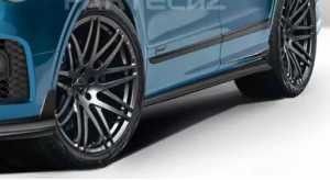 Auto Blue Bentley Bentayga Body Kit Widebody Carbon Fiber Mặt trước môi Diffuser Wing Hood