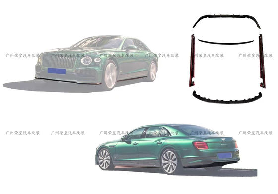 Flying Spur Bentley Body Kit W12 phong cách Carbon Fiber Lip Kit 2019 Diffuser Spoiler Side Skirt