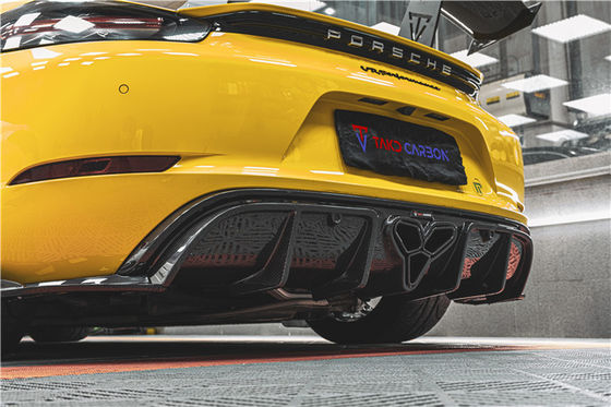 Đối với Porsche 718 Boxster Cayman Body Kit Vật liệu sợi cacbon 718 Carbon Fiber Rear Diffuser EVO Style 718 Carbon Fiber Body Kit
