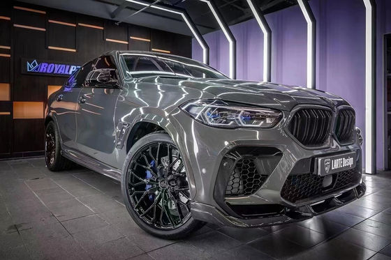 Phụ tùng ô tô cho BMW X6M F96 Carbon Fiber Body Kit X6M F96 nâng cấp LARTE Design Style Front Shovel Diffuser Spoiler Body Kit