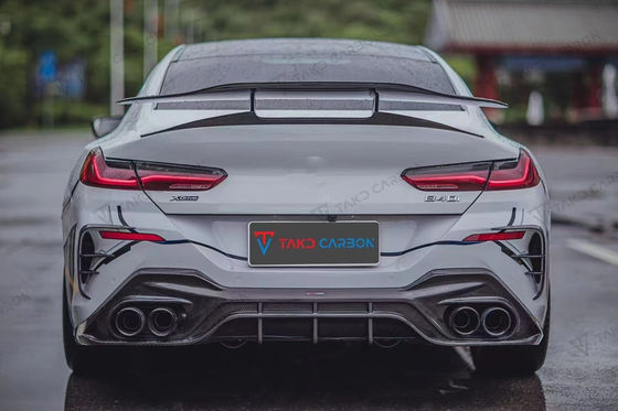Phụ tùng ô tô cho BMW 8 Series G14 G15 G16 840i Carbon Fiber Body Kit 840i Carbon Fiber Front Scoop Diffused Spoiler Side skirt