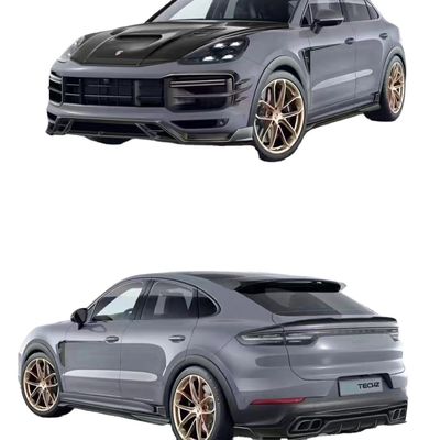 Đối với Porsche Cayenne Carbon Fiber Body Kit Cayenne Carbon Fiber Front Lip Diffuser Spoiler Top Wing Hood Side Skirt