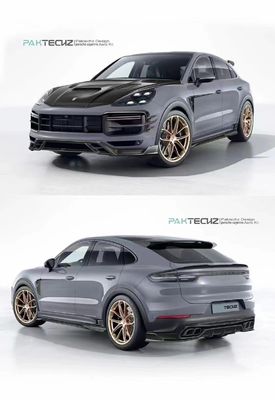 Đối với Porsche Cayenne Carbon Fiber Body Kit Cayenne Carbon Fiber Front Lip Diffuser Spoiler Top Wing Hood Side Skirt