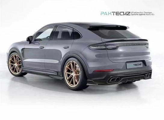 Đối với Porsche Cayenne Carbon Fiber Body Kit Cayenne Carbon Fiber Front Lip Diffuser Spoiler Top Wing Hood Side Skirt