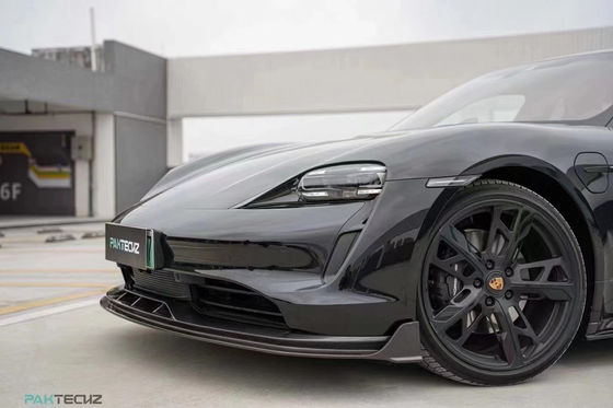 Bộ cơ thể sợi cacbon khô cho Porsche Taycan Taycan nâng cấp PAKTECHZ phong cách phía trước