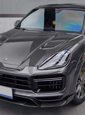 Đối với Porsche Cayenne Carbon Fiber Wide Body Kit Cayenne nâng cấp kiểu MSY Carbon Fiber Front Lip Diffuser Spoiler Hood