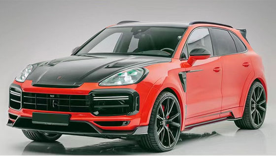 Đối với Porsche Cayenne Carbon Fiber Wide Body Kit Cayenne nâng cấp kiểu MSY Carbon Fiber Front Lip Diffuser Spoiler Hood