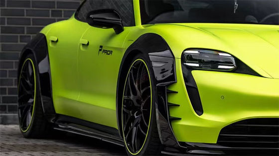 Đối với Porsche Taycan Wide-body Kit Taycan nâng cấp kiểu PD Carbon Fiber Front Lip Diffuser Spoiler Side Skirt Wheel Arch