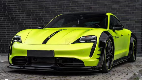 Đối với Porsche Taycan Wide-body Kit Taycan nâng cấp kiểu PD Carbon Fiber Front Lip Diffuser Spoiler Side Skirt Wheel Arch