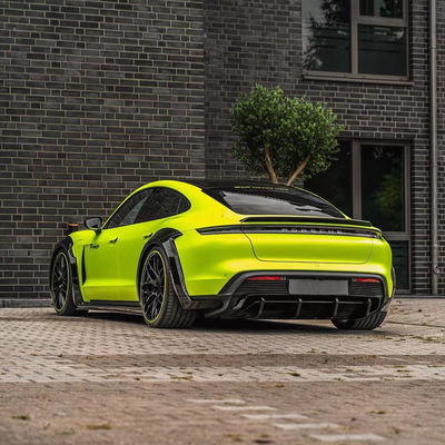 Đối với Porsche Taycan Wide-body Kit Taycan nâng cấp kiểu PD Carbon Fiber Front Lip Diffuser Spoiler Side Skirt Wheel Arch