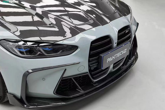 Đối với BMW G80 G82M3 M4 Carbon Fiber Body Kit G80 G82M3 M4 nâng cấp Paktechz Style Lưỡi trước Diffuser Spoiler Hood