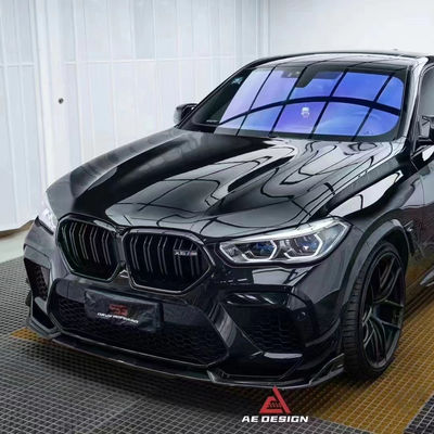 Đối với BMW X6M F96 Carbon Fiber Body Kit X6M F96 nâng cấp AE Style Carbon Fiber Front Lip Diffuser Spoiler
