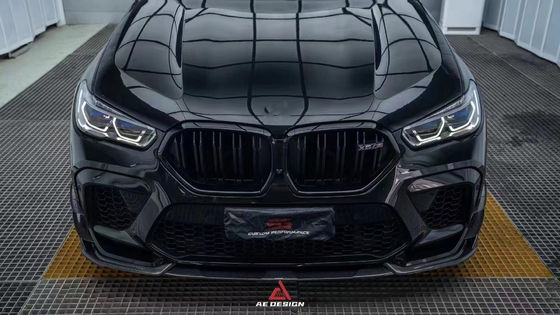 Đối với BMW X6M F96 Carbon Fiber Body Kit X6M F96 nâng cấp AE Style Carbon Fiber Front Lip Diffuser Spoiler