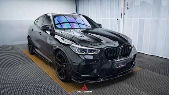 Đối với BMW X6M F96 Carbon Fiber Body Kit X6M F96 nâng cấp AE Style Carbon Fiber Front Lip Diffuser Spoiler
