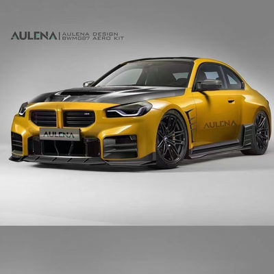 Đối với BMW M2 G87 Carbon Fiber Body Kit M2 nâng cấp Paktechz Style Carbon Fiber Front Lip Diffuser Spoiler Hood
