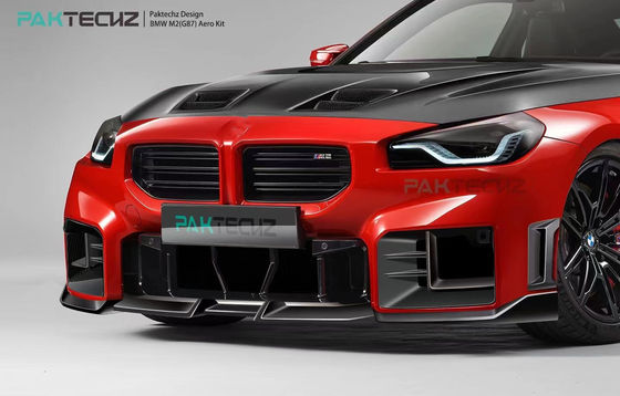 Đối với BMW M2 G87 Carbon Fiber Body Kit M2 nâng cấp Paktechz Style Carbon Fiber Front Lip Diffuser Spoiler Hood