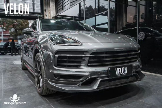 Thay thế 2019 Porsche Cayenne Body Kit Side Skirt Khô Carbon Fiber Diffuser Spoiler