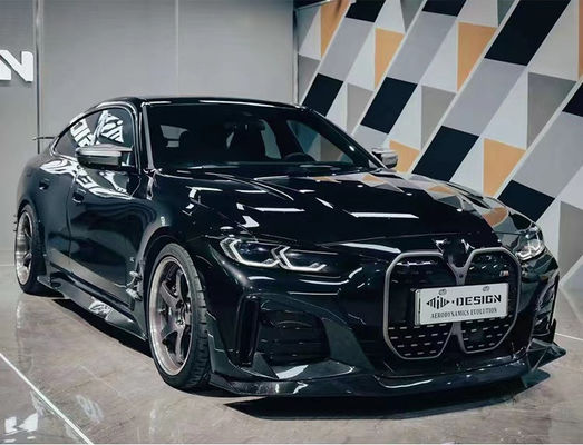 Đối với BMW I4 Carbon Fiber Body Kit I4 Carbon Fiber Front Lip Diffuser Spoiler Side Skirt Hood I4 Body Kit