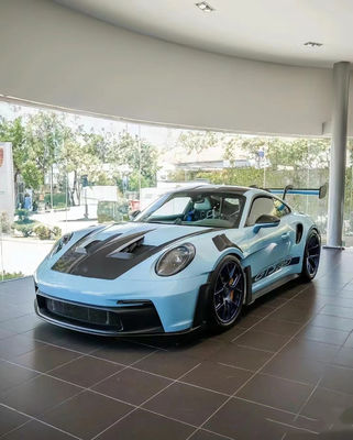Blue Porsche Body Kit 992 GT3RS phong cách Carbon Fiber Hood khô
