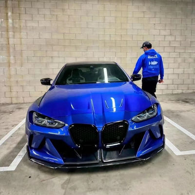 4 Coupe Bmw M3 Body Kit Blue Thay thế Mặt trước GEEX Style Mặt trước Bumper Fenders